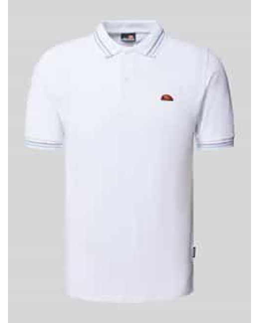 Ellesse Regular Fit Poloshirt Met Logobadge, Model 'Rooks' in het White voor heren
