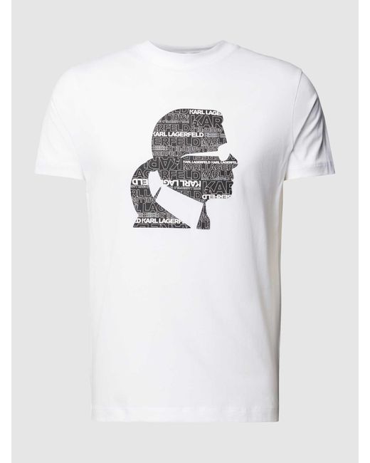 Karl Lagerfeld T-shirt Met Labelprint in het White voor heren