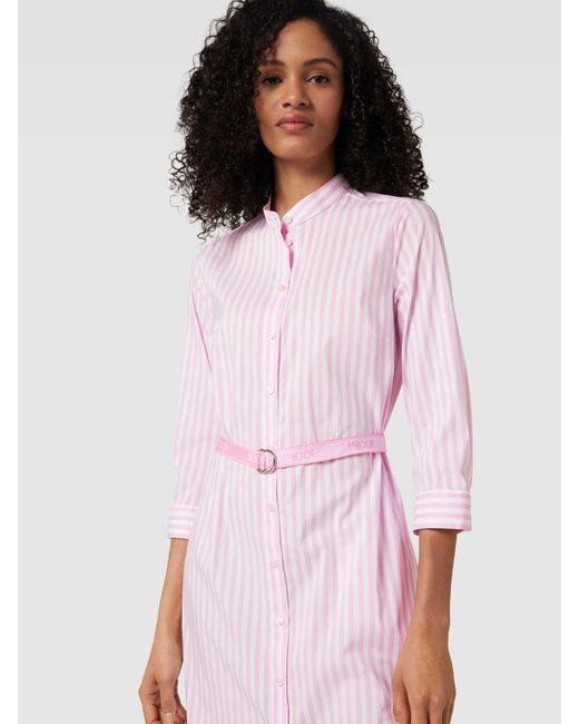 Joop! Pink Hemdblusenkleid mit Streifenmuster Modell 'Dara'