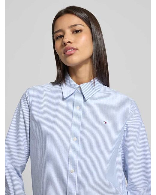 Tommy Hilfiger Blue Regular Fit Hemdbluse aus reiner Baumwolle Modell 'OXFORD'
