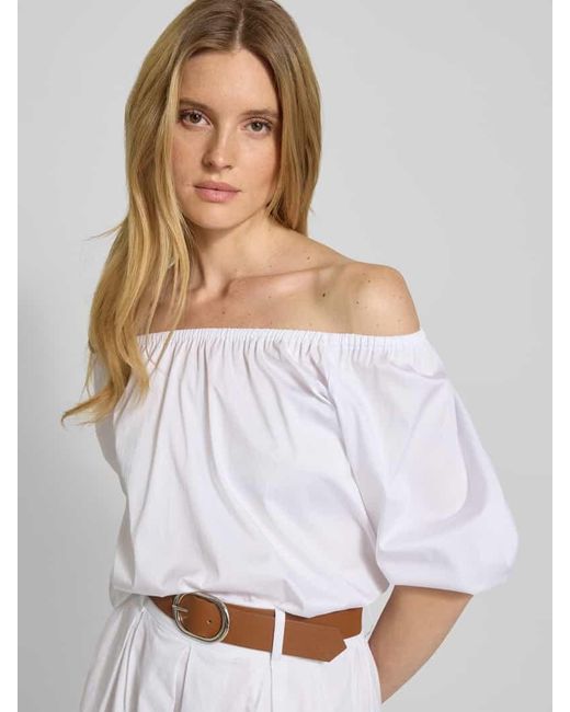 Zero White Regular Fit Bluse mit 3/4-Arm