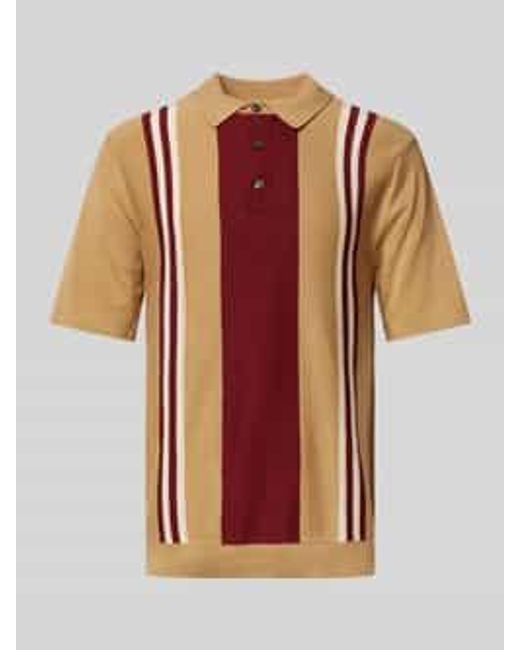 SELECTED Regular Fit Poloshirt Met Korte Knoopsluiting in het Natural voor heren
