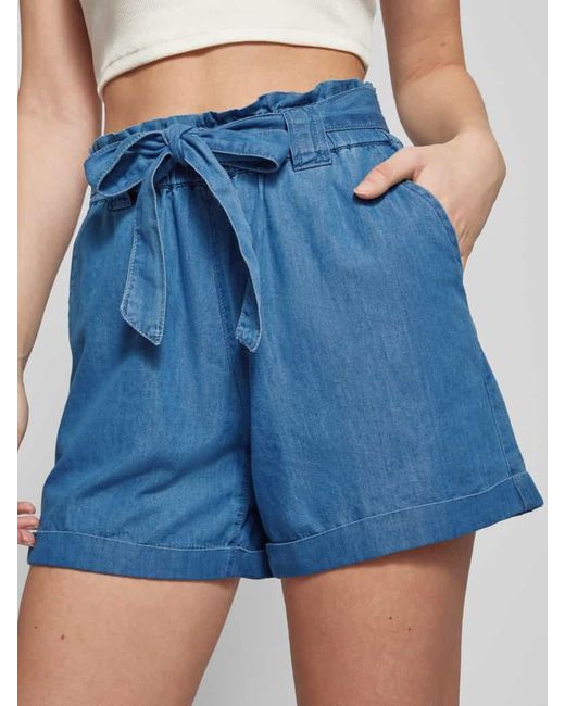 ONLY Blue Loose Fit High Waist Shorts mit Bindegürtel Modell 'BEA SMILLA'