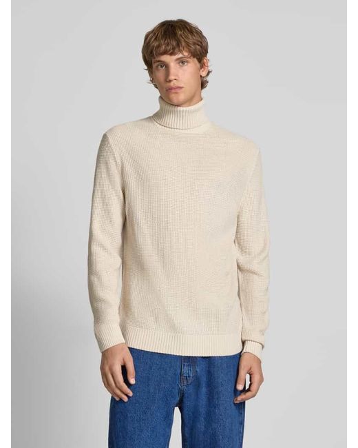 Jack & Jones Rollkragenpullover mit Strukturmuster Modell 'ROY' in Natural für Herren