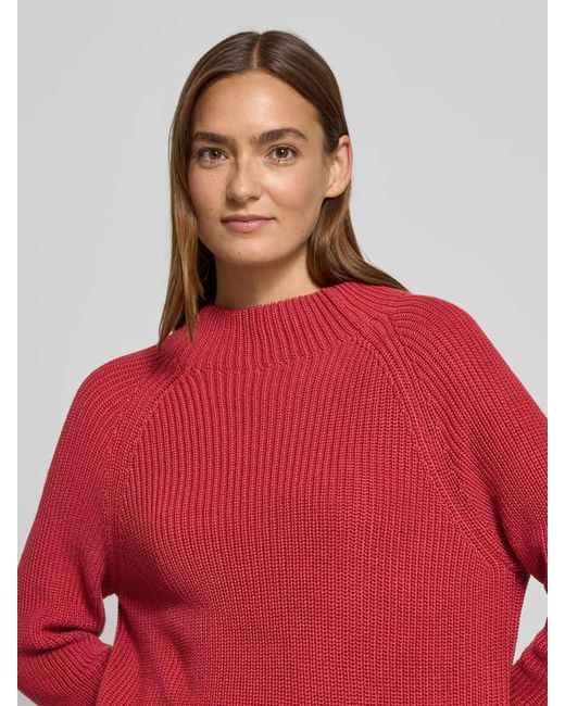 Monari Red Regular Fit Pullover in Strick-Optik Modell 'Basic'