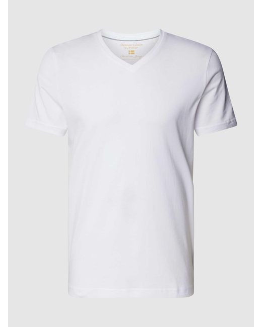 Christian Berg Men T-Shirt mit V-Ausschnitt in White für Herren