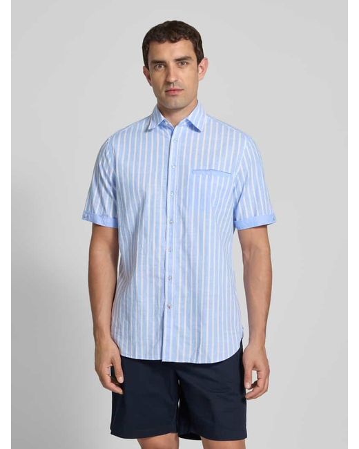 Christian Berg Men Regular Fit Freizeithemd mit Kentkragen in Blue für Herren