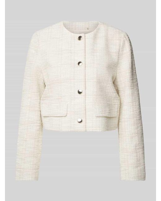 S.oliver Natural Regular Fit Kurzblazer in Bouclé-Qualität mit Effektgarn