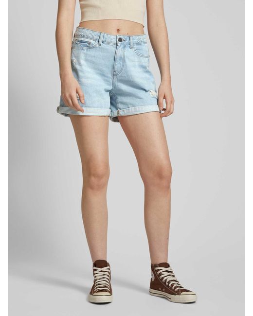 Noisy May Blue Jeansshorts im Destroyed-Look Modell 'SMILEY'