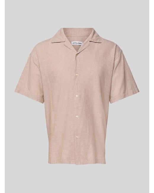 Jack & Jones Regular Fit Vrijetijdsoverhemd Met Resortkraag in het Natural voor heren