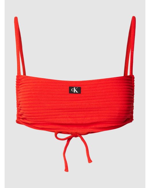 Calvin Klein Red Bikini-Oberteil mit Karree-Ausschnitt