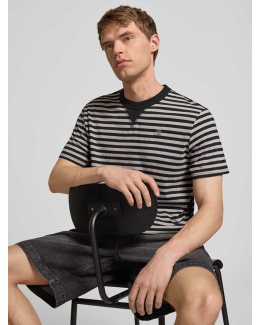 G-Star T-Shirt Met Labelstitching, Model 'Nifous' in het Black voor heren
