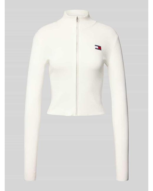 Tommy Hilfiger White Slim Fit Cardigan mit Reißverschluss