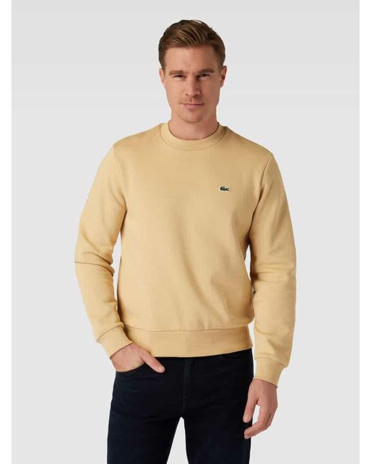 Lacoste Sweatshirt in Melange-Optik in Natural für Herren
