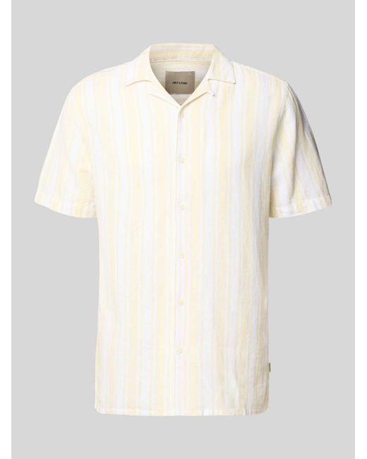 Only & Sons Regular Fit Linnen Overhemd Van Mix Van Katoen En Linnen Model 'Caiden' in het Natural voor heren