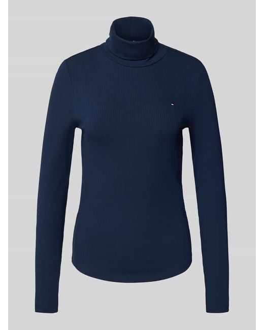 Tommy Hilfiger Blue Slim Fit Langarmshirt aus Viskose-Mix