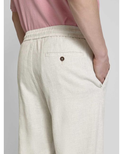 Only & Sons Loose Fit Linnen Broek Met Structuurmotief in het White voor heren