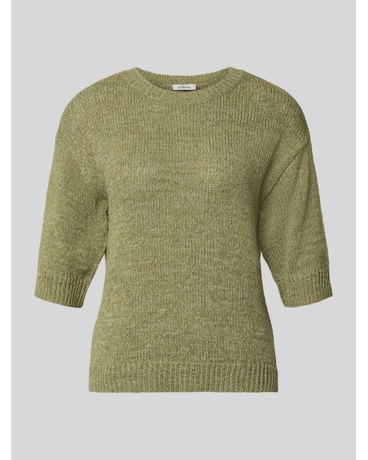 S.oliver Relaxed Fit Gebreide Pullover Van Katoenmix in het Green