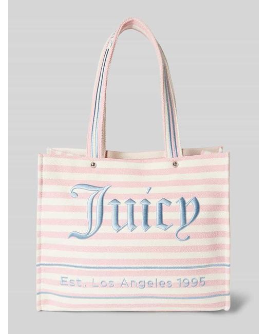 Juicy Couture Natural Shopper mit Streifenmuster