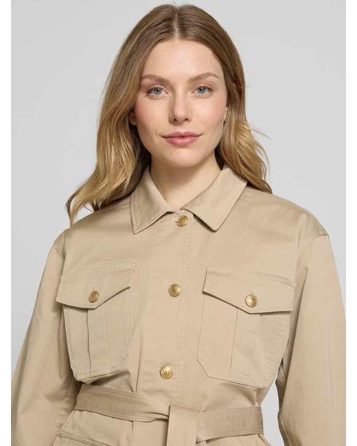Tommy Hilfiger Natural Regular Fit Hemdjacke mit goldfarbenen Knöpfen
