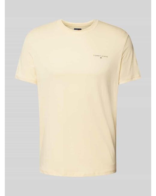 Tommy Hilfiger Regular Fit T-Shirt Aus Reiner Baumwolle Mit Label Print in Natural für Herren