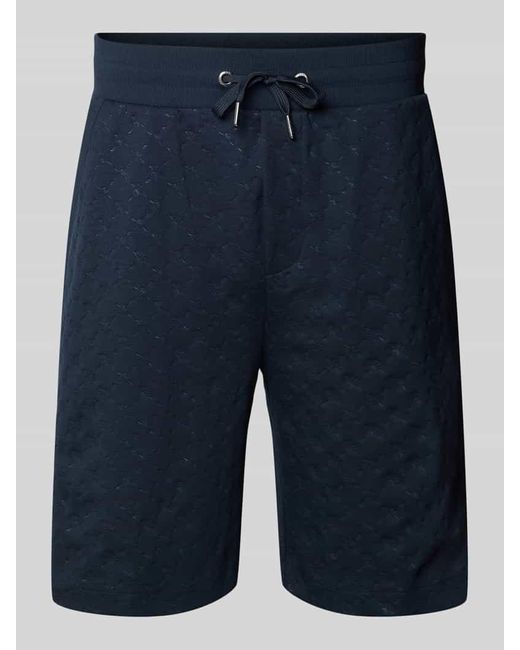 Joop! Regular Fit Sweatshorts Mit Strukurmuster Modell 'Barlas' in Blue für Herren