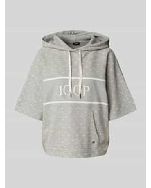 Joop! Hoodie Met Labelstitching in het Gray