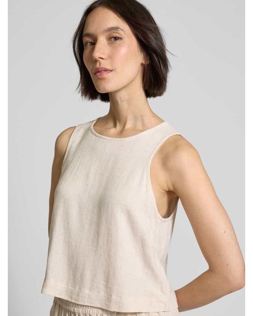 Jake*s Natural Crop Top mit Rundhalsausschnitt