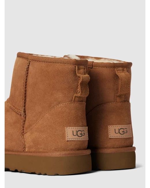 Ugg Brown Boots aus Leder mit Label-Patch Modell 'CLASSIC MINI'