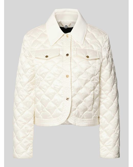 Marc Cain Regular Fit Gewatteerd Jack Met Platte Kraag in het Natural