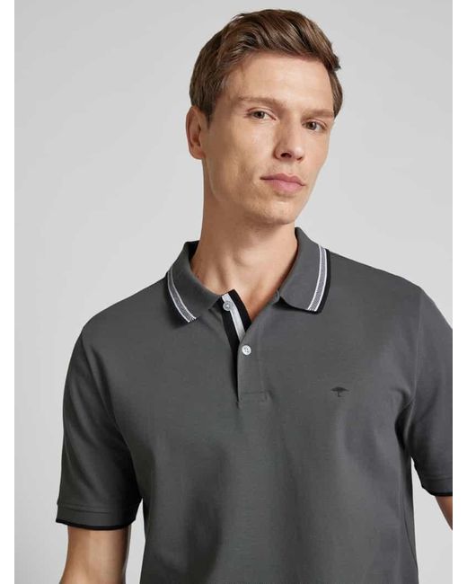 Fynch-Hatton Regular Fit Poloshirt mit Kontraststreifen in Gray für Herren