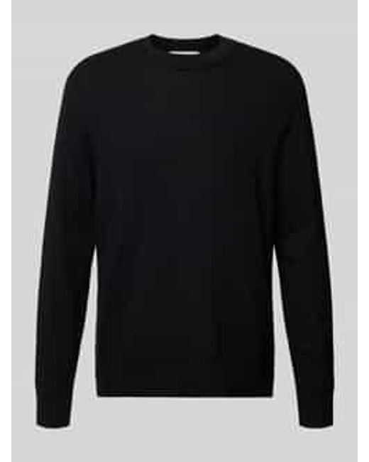 SELECTED Regular Fit Gebreide Pullover Van Zuivere Merinowol, Model 'Tray' in het Black voor heren