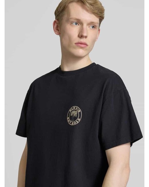 BLKVIS T-Shirt mit Logo-Print Modell 'SOURCE' in Black für Herren