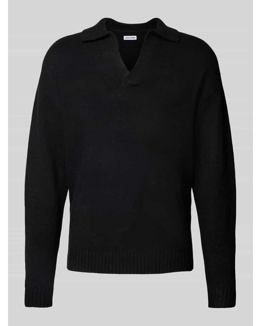 Jack & Jones Strickpullover mit V-Ausschnitt Modell 'SOHO' in Black für Herren