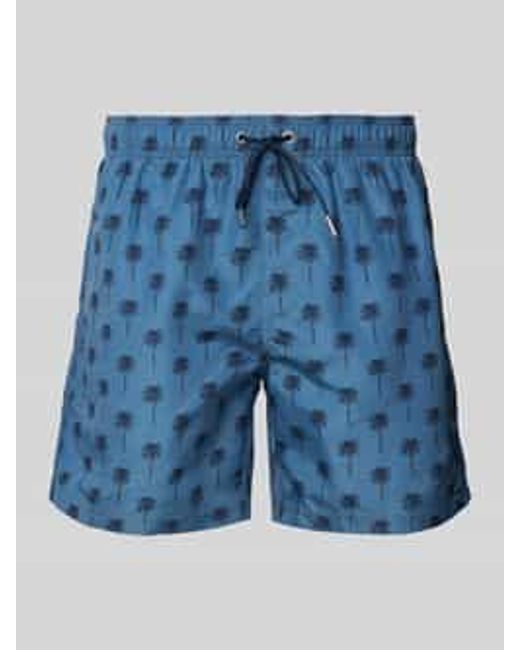 Schiesser Relaxed Fit Zwembroek Met Labelapplicatie in het Blue voor heren