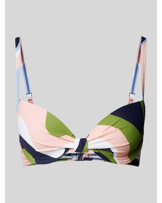 Esprit Metallic Bikini-Oberteil mit Allover-Print Modell 'WAVE BEACH'