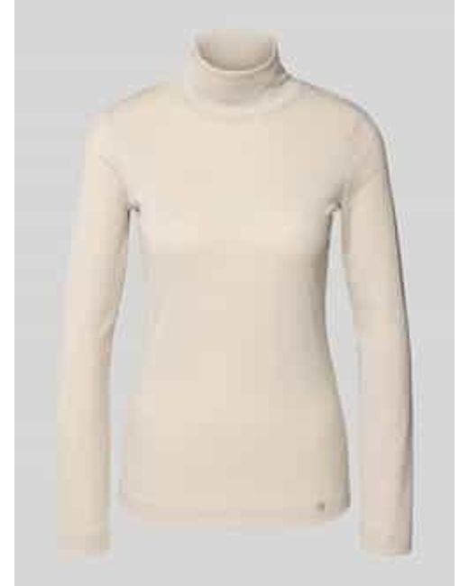 Marc Cain Shirt Met Lange Mouwen En Opstaande Kraag in het Natural