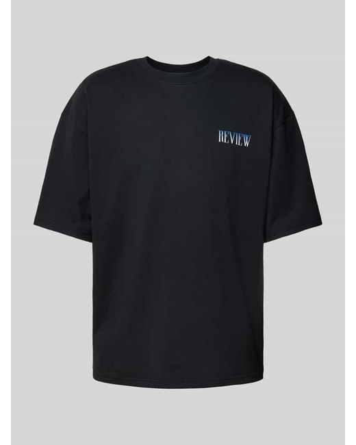 Review T-Shirt mit Label-Print und Rundhalsausschnitt in Black für Herren
