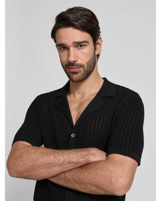 Drykorn Slim Fit Vrijetijdsoverhemd Met Reverskraag in het Black voor heren