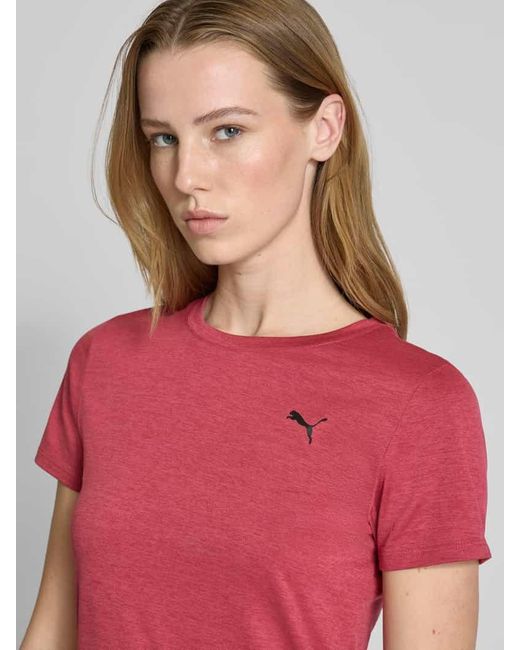 PUMA Pink T-Shirt mit Logo-Print Modell 'ESSENTIAL'