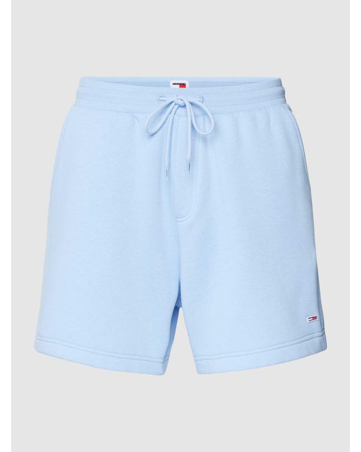 Tommy Hilfiger Regular Fit Sweatshorts mit Logo-Stitching Modell 'BEACH' in Blue für Herren