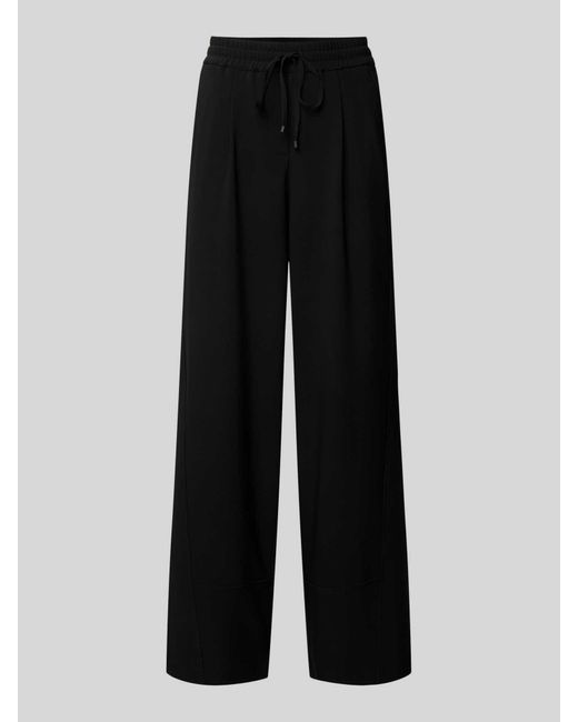 Cambio Wide Leg Stoffen Broek Met Bandplooien in het Black