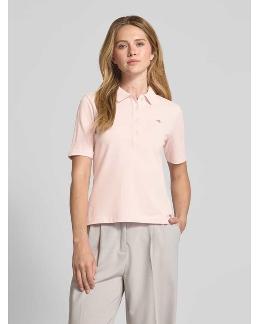 Gant Pink Poloshirt mit Label-Stitching