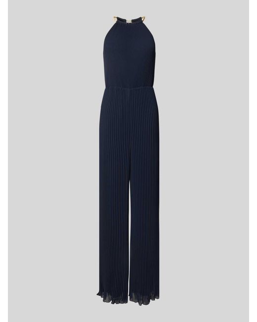Jake*s Jumpsuit Met Plissévouwen in het Blue
