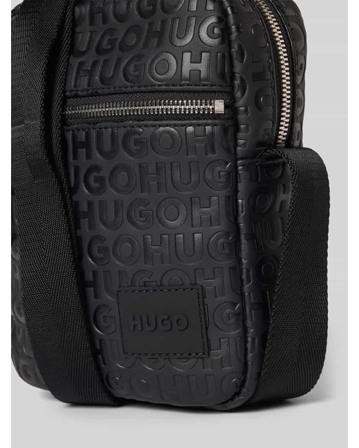 HUGO Umhängetasche mit Label Patch Modell 'ETHON' in Black für Herren
