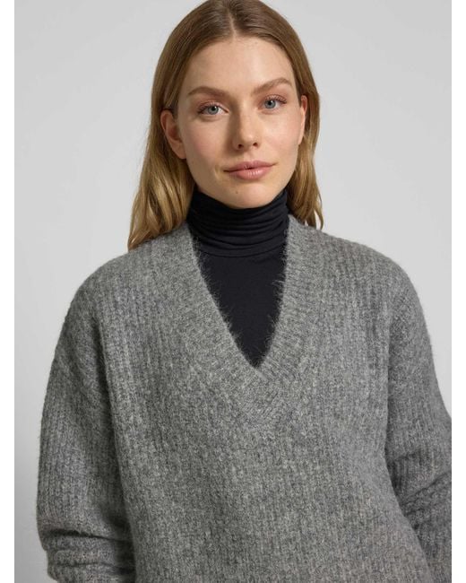 Guido Maria Kretschmer Gebreide Pullover Van Alpacamix Met V-Hals in het Gray