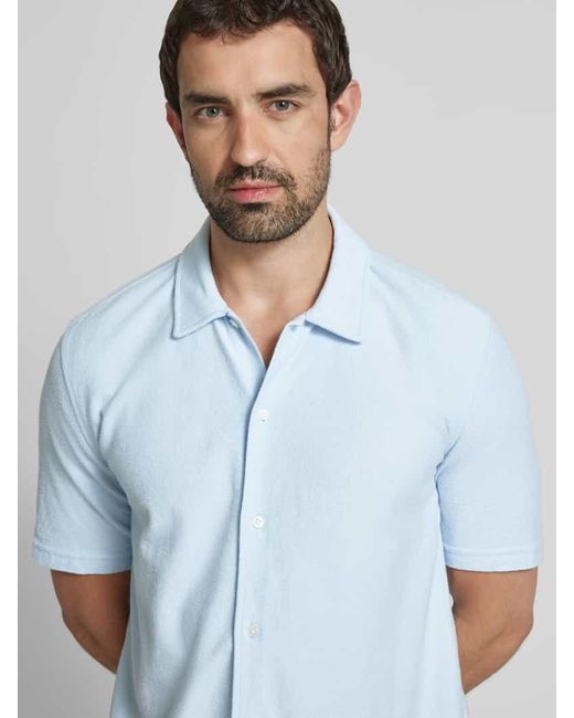 Samsøe & Samsøe Regular Fit Freizeithemd mit 1/2-Arm Modell 'KVISTBRO' in Blue für Herren