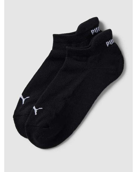 PUMA Black Sneakersocken mit Label-Details Modell 'Cushioned' im 2er-Pack