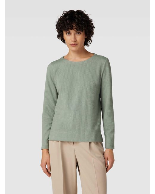 S.oliver Green Sweatshirt mit Viskose-Anteil und fein strukturiertem Design