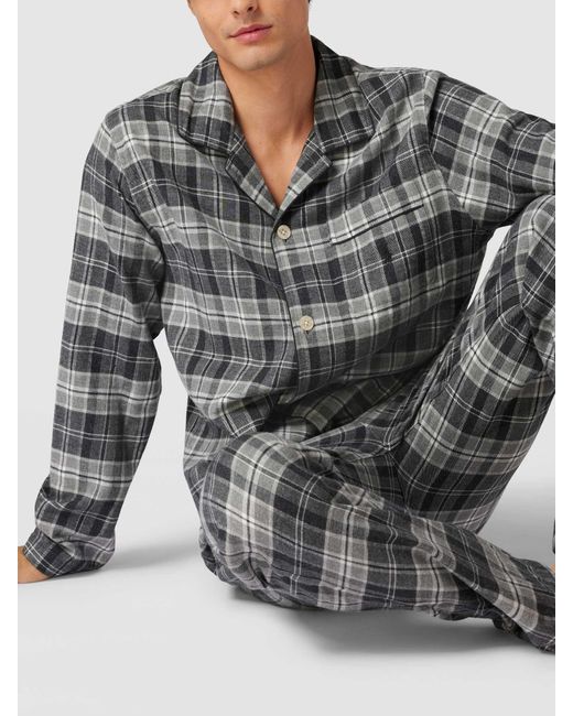 Polo Ralph Lauren Pyjama mit Karomuster Modell 'FLANNEL PJ' in Gray für Herren